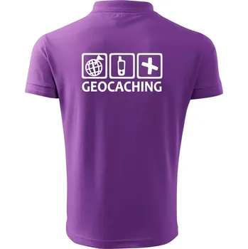 Pánská košile Geocaching ikony - Polokošile pánská Pique Polo 203 - 2XL ( Fialová )