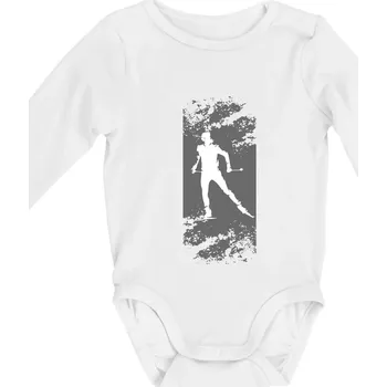 Kojenecký body Běžkař splash - Body kojenecké s dlouhým rukávem - Dlouhý r. do 3 měs ( Bílá )