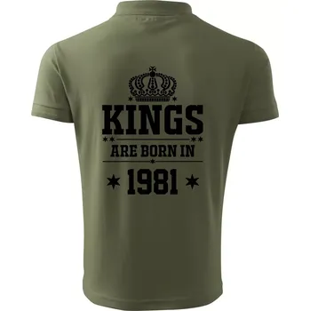 Pánská košile Kings are born in 1981 - Polokošile pánská Pique Polo 203 - 3XL ( Khaki )