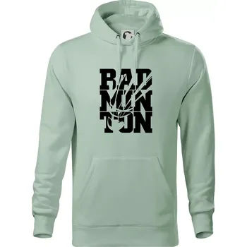 Pánská mikina Badminton nápis - Mikina pánská Cape s kapucí - 5XL ( Sage )