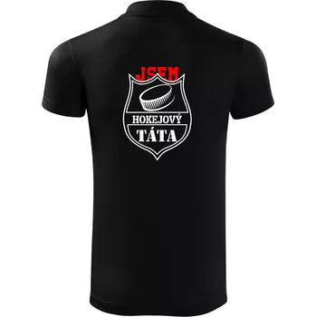 Pánská košile Hokejový táta - puk - Polokošile Victory sportovní (dresovina) - S ( Černá )