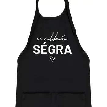 Kuchyňská zástěra Velká ségra - nápis na prsou - Dětská zástěra na vaření - Univerzální velikost ( Černá )