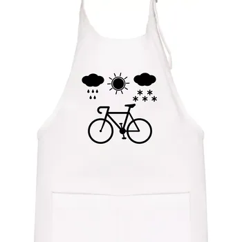 Kuchyňská zástěra Cyklista za každého počasí - Dětská zástěra na vaření - Univerzální velikost ( Bílá )