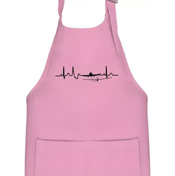 Kuchyňská zástěra Ekg kluzák a letadlo - Dětská zástěra na vaření - Univerzální velikost ( Růžová )