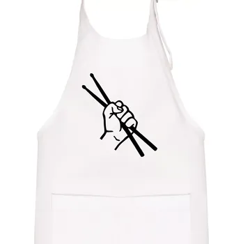 Kuchyňská zástěra Paličky ruka - Dětská zástěra na vaření - Univerzální velikost ( Bílá )