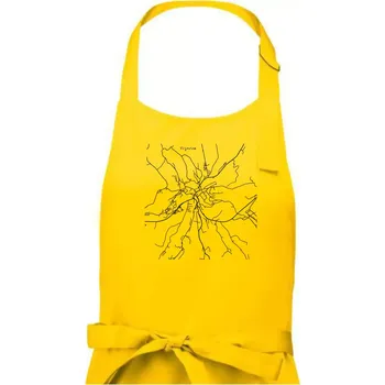 Kuchyňská zástěra Černobílá mapa Vizovice - Pánská zástěra na vaření - Univerzální velikost ( Žlutá )