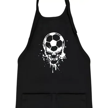 Kuchyňská zástěra Fotbal lebka splash - Dětská zástěra na vaření - Univerzální velikost ( Černá )