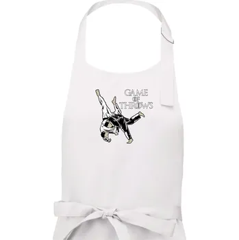 Kuchyňská zástěra Game of Throws Judo - Pánská zástěra na vaření - Univerzální velikost ( Bílá )