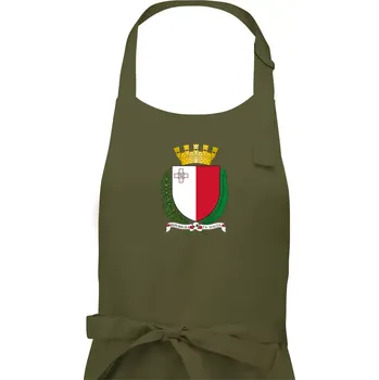 Kuchyňská zástěra Malta - statní znak - Pánská zástěra na vaření - Univerzální velikost ( Khaki )