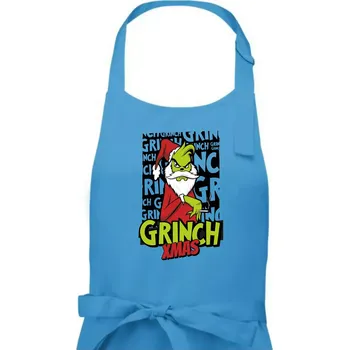 Kuchyňská zástěra Grinch Xmas - Pánská zástěra na vaření - Univerzální velikost ( Světlý tyrkys )