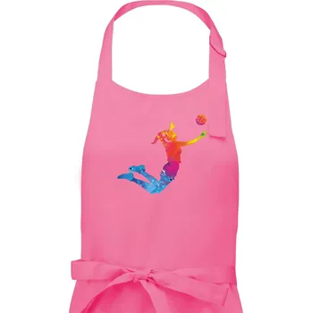Kuchyňská zástěra Volejbalistka splash s míčem - Dámská zástěra na vaření - Univerzální velikost ( Růžová )