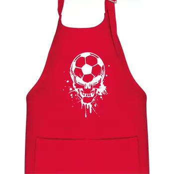 Kuchyňská zástěra Fotbal lebka splash - Dětská zástěra na vaření - Univerzální velikost ( Červená )