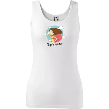 Dámské tričko Kreslený obrázek Super máma - Dámské tílko - L ( Bílá )