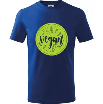 Vegan zelenina v kruhu - Tričko dětské bavlněné - 98 cm / 2 roky ( Královská modrá )