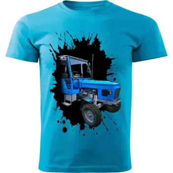 Pánské tričko Pánské tričko s traktorem ZETOR 6911 tyrkysové XXL (tričko s traktorem)