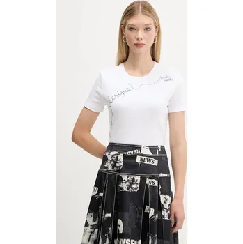 Oblečení a móda Tričko Desigual CHARLY 25WWTK08 bílá 00X, vel. XS