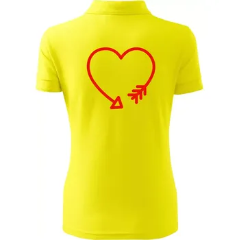 Srdce šíp - Polokošile dámská Pique Polo - S ( Citrónová )