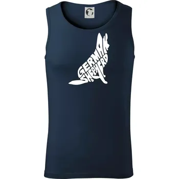 Německý ovčák sedící napis - Tílko pánské Core - 2XL ( Námořní modrá (velmi tmavá - téměř černá) )