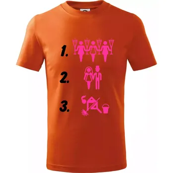 Chlapecké tričko Před a po žena - Tričko dětské bavlněné - 104-110cm / 3-4 roky ( Oranžová )