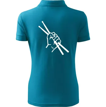 Paličky ruka - Polokošile dámská Pique Polo - L ( Tmavý tyrkys )