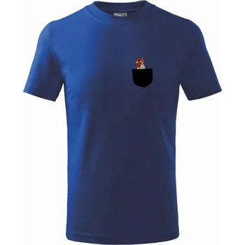 Chlapecké tričko Kohout v kapse - Tričko dětské bavlněné - 98 cm / 2 roky ( Královská modrá )