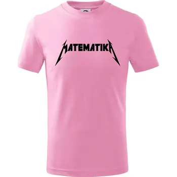 Matematika rock logo - Tričko dětské bavlněné - 98 cm / 2 roky ( Růžová )