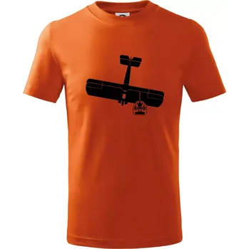 RC letadlo - Tričko dětské bavlněné - 104-110cm / 3-4 roky ( Oranžová )