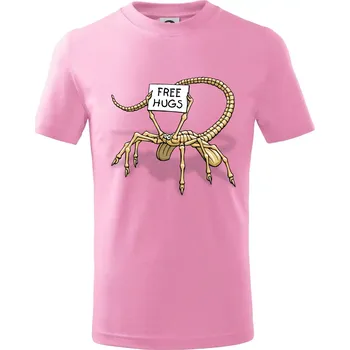 Chlapecké tričko Vetřelec - free hugs (Hana-creative) - Tričko dětské bavlněné - 98 cm / 2 roky ( Růžová )