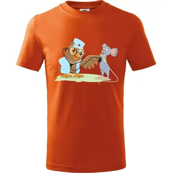 Chlapecké tričko Sova veterinář - Tričko dětské bavlněné - 122 cm/6 let ( Oranžová )