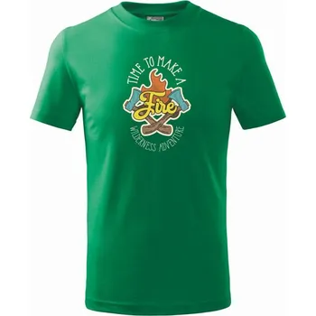 Time to make a Fire - Tričko dětské bavlněné - 98 cm / 2 roky ( Středně zelená )