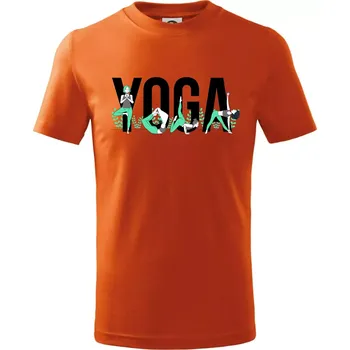 Chlapecké tričko Yoga nápis barevný - Tričko dětské bavlněné - 134 cm/8 let ( Oranžová )