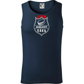 Hokejový táta - puk - Tílko pánské Core - M ( Námořní modrá (velmi tmavá - téměř černá) )