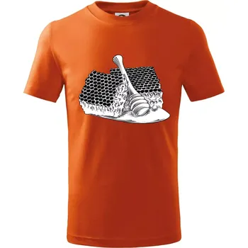 Plastev s medem - Tričko dětské bavlněné - 122 cm/6 let ( Oranžová )