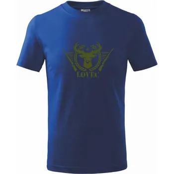 Chlapecké tričko Lovec - jelen a zbrane - Tričko dětské bavlněné - 98 cm / 2 roky ( Královská modrá )