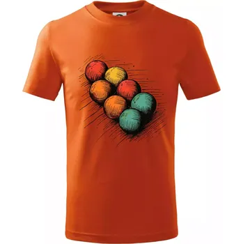 Chlapecké tričko Petanque koule kresba - Tričko dětské bavlněné - 104-110cm / 3-4 roky ( Oranžová )