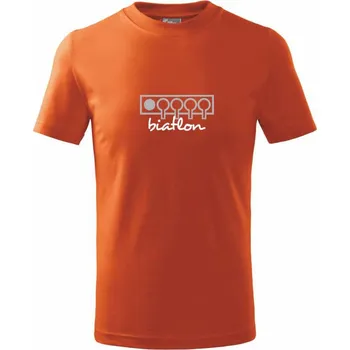 Biathlon terče - Tričko dětské bavlněné - 104-110cm / 3-4 roky ( Oranžová )