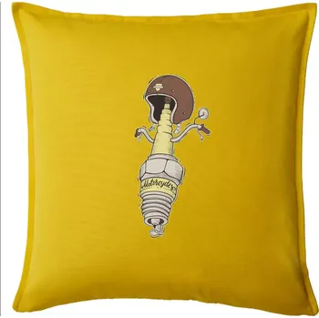 Polštář Motorcycles svíčka - Polštář 50x50 - 50x50 - Pouze potah ( Žlutá )