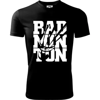 Chlapecké tričko Badminton nápis - Dětské triko sportovní (dresovina) - 134 cm/8 let ( Černá )