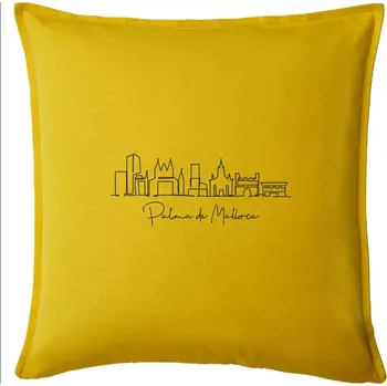 Polštář Mallorca - Siluety památek - Polštář 50x50 - 50x50 - Pouze potah ( Žlutá )