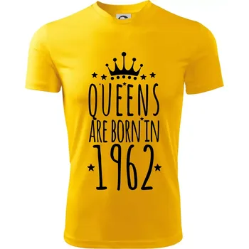 Queens are born in 1962 - Dětské triko sportovní (dresovina) - 146 cm/10 let ( Žlutá )