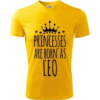 Chlapecké tričko Princesses are born as Leo - Lev - Dětské triko sportovní (dresovina) - 134 cm/8 let ( Žlutá )