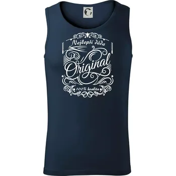 Vintage nejlepší deda 100% kvalita - Tílko pánské Core - L ( Námořní modrá (velmi tmavá - téměř černá) )