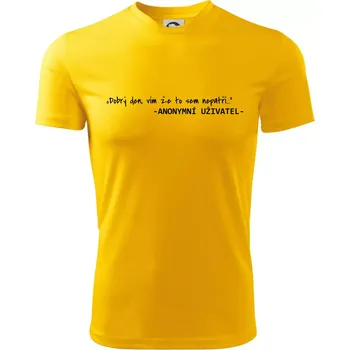 Chlapecké tričko Stavíme svépomoci - Dobrý den, vím že to sem nepatří... - Dětské triko sportovní (dresovina) - 134 cm/8 let ( Žlutá )