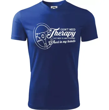 Chlapecké tričko I don't need therapy wheel in my hands (vedle sebe) - Dětské triko sportovní (dresovina) - 146 cm/10 let ( Královská modrá )