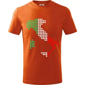 Itálie obrys vlajka - Tričko dětské bavlněné - 158 cm/12 let ( Oranžová )