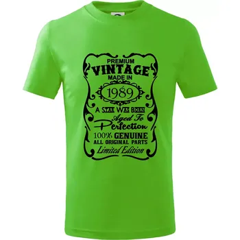 Chlapecké tričko Vintage Etiketa - 1989 - Tričko dětské bavlněné - 98 cm / 2 roky ( Apple Green )