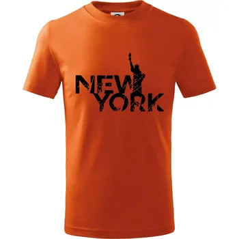 Chlapecké oblečení New York retro - Tričko dětské bavlněné - 98 cm / 2 roky ( Oranžová )