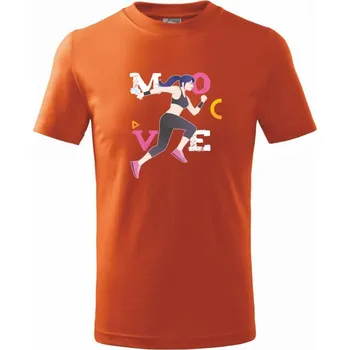 Chlapecké tričko Běhání - move - Tričko dětské bavlněné - 104-110cm / 3-4 roky ( Oranžová )