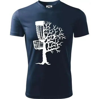 Disc golf pozor strom - Dětské triko sportovní (dresovina) - 134 cm/8 let ( Námořní modrá (velmi tmavá - téměř černá) )