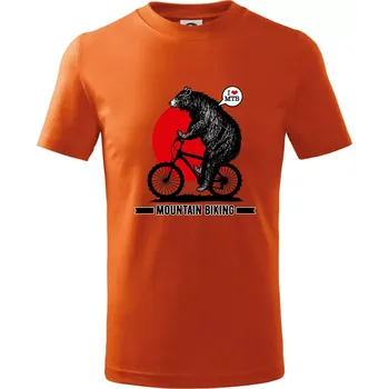 MTB medvěd - Tričko dětské bavlněné - 104-110cm / 3-4 roky ( Oranžová )